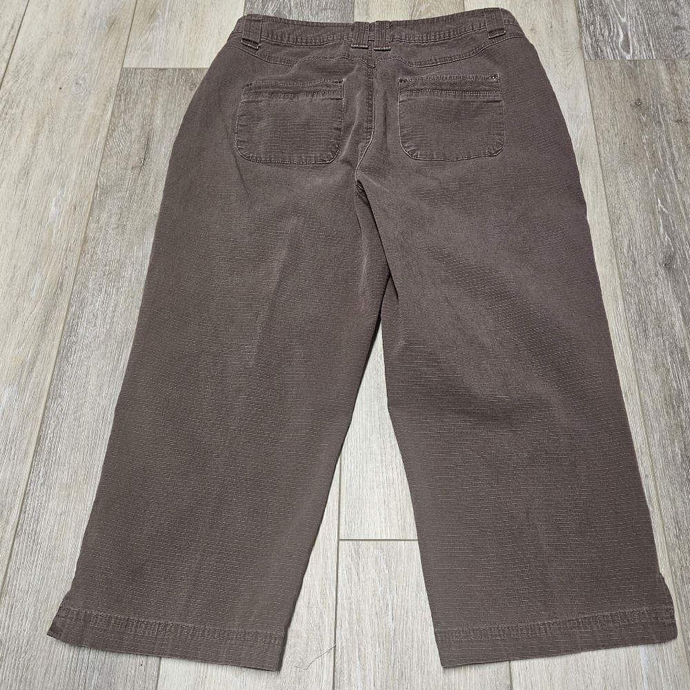 Christopher & Banks Brown Relaxed Fit Capri Pants Cropped Straight Women's 8 - Picture 4 of 8